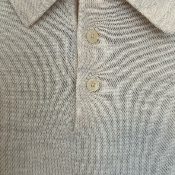 Turnbury 100%  Merino Wool Cream Pullover Lightweight Sweater with Collar Sz L - Picture 4 of 11